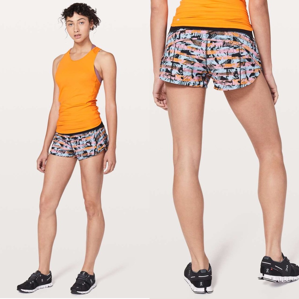 Lululemon Speed Up Short *2.5" Inversion Multi / Black W7ANSR Size‎ 4